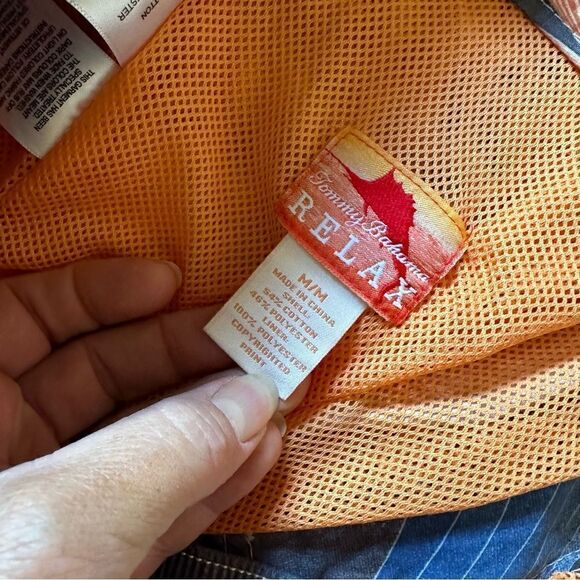 Tommy Bahama Relax Mens MEDIUM GREY ORANGE BLUE Board shorts Swim Trunks - Picture 5 of 9